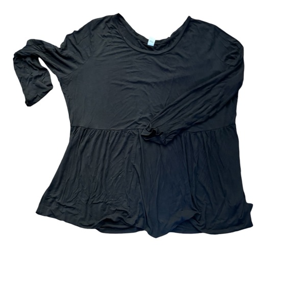 Old Navy EUC Babydoll Long Sleeve Luxe T-Shirt Black Size 3x - Picture 2 of 6